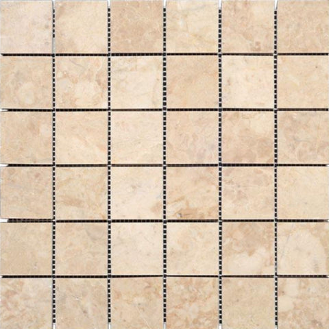 Cappuccino Honed Marble 2x2 Square Mosaic Tile All Marble Tiles