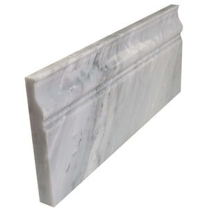 Arabescato Carrara Honed 5x12 Base Molding Marble Finishing piece| Floor or Wall Application| Base Wall Molding| Marble Base Mold| Finishing Trim Piece All Marble Tiles