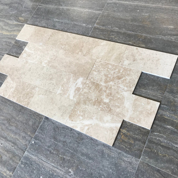 Cappuccino 6x12 Polished Marble Wall And Floor Tile $7.95/SF All Marble Tiles