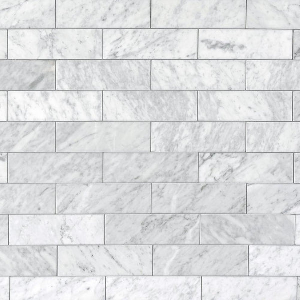 Bianco Carrara 3x9 Polished Marble Tiles $10.25/SF All Marble Tiles