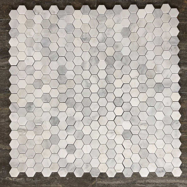 Arabescato Carrara Marble 2" Hexagon Honed Backsplash Tile| Kitchen Mosaic| Wall and Floor Mosaic| Bathroom Mosaic| Shower Mosaic Tile All Marble Tiles