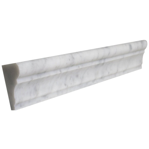 Polished Crown Chair-Rail Moulding 2x12 Arabescato Carrara Marble All Marble Tiles