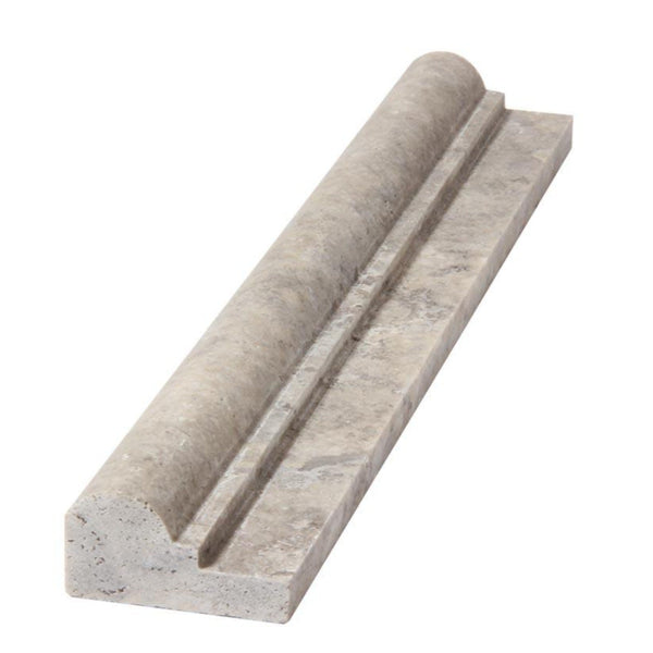 Silver Travertine Honed Ogee-1 Crown Chair Moulding 2x12 All Marble Tiles