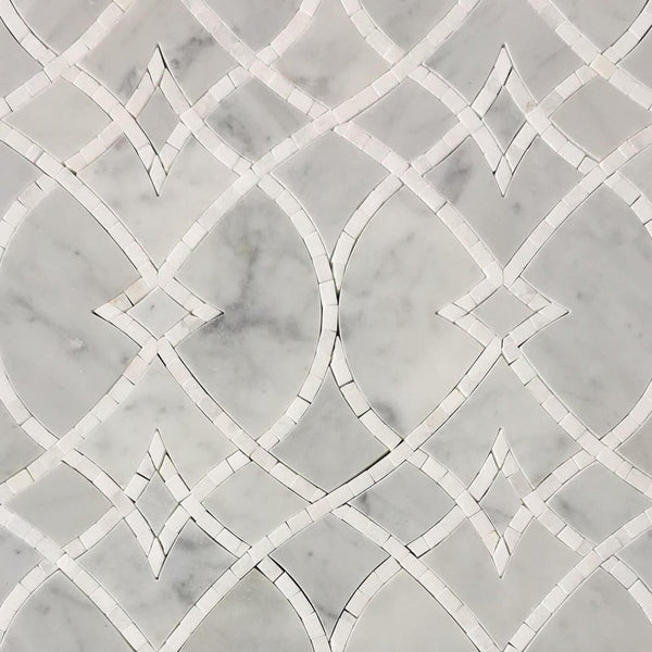 Lace Waterjet Mosaic Thassos Marble for Backsplash| Bathroom Floor| Bathroom Tile| Shower Floor| White Marble Tile| Waterjet Tile All Marble Tiles
