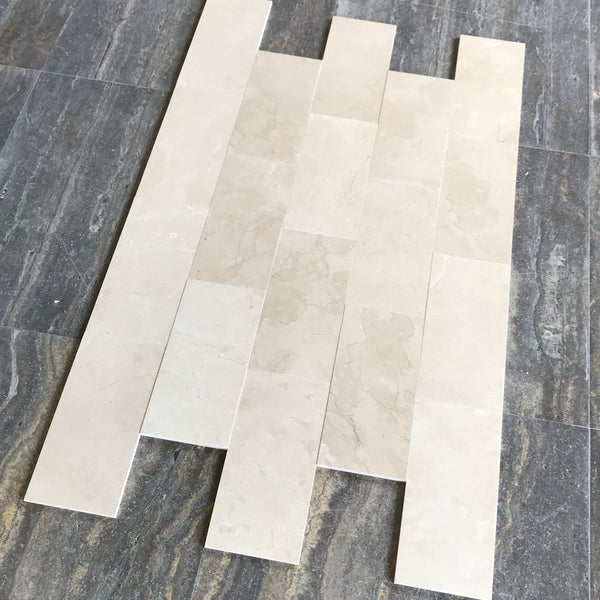 Crema Marfil 6x12 Marble Tile $10.50/SF Honed All Marble Tiles