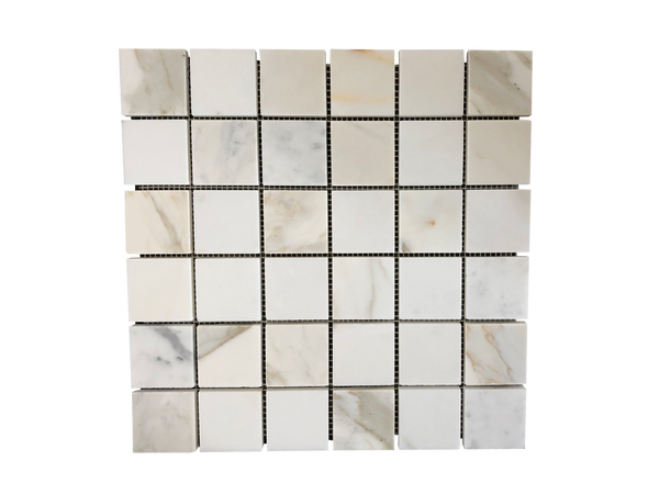 Calacatta Marble Mosaic Square Polished 2"x2" All Marble Tiles