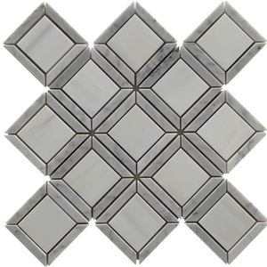 Casella Waterjet Mosaic Dolomite and Carrara All Marble Tiles