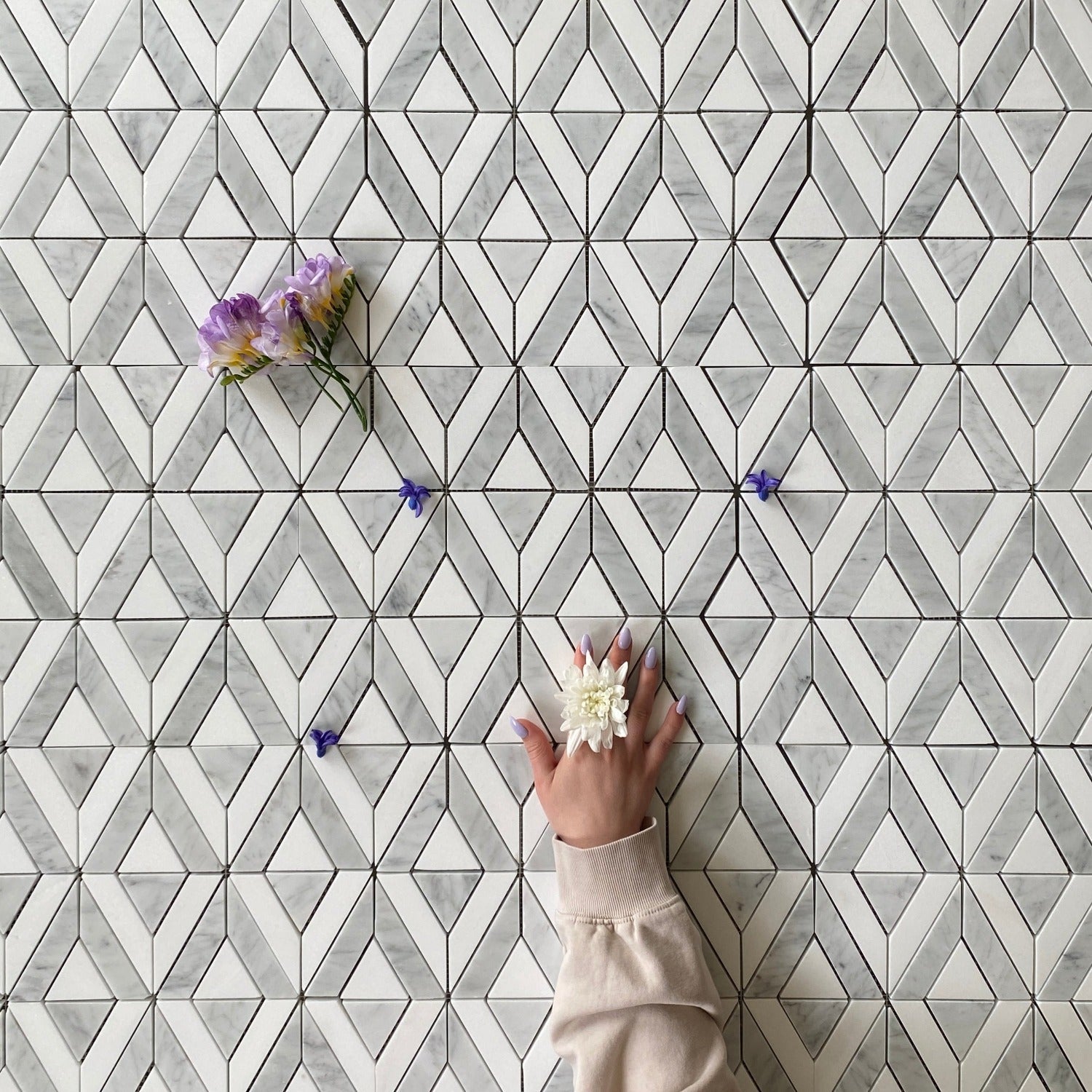 Alicha White Marble Tile waterjet Mosaic from allmarbletile – All Marble  Tiles