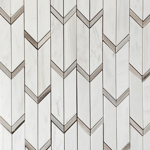 Dolomite Marble Mosaic Polished Arrow With Palissandro All Marble Tiles