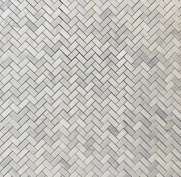 Arabescato 1"x3" Marble Herringbone Polished Tile for Back Splash in Kitchen| Herringbone Grey and White Tile| Bathroom Tile Ideas| Marble Tile Trends| All Marble Tiles