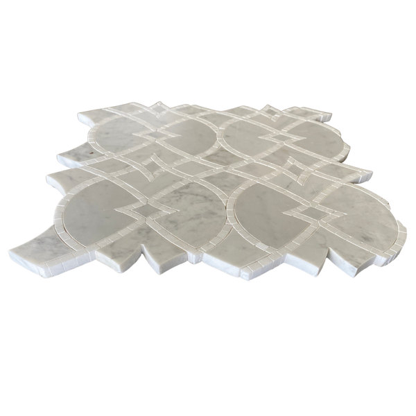 Lace Waterjet Mosaic Thassos Marble for Backsplash| Bathroom Floor| Bathroom Tile| Shower Floor| White Marble Tile| Waterjet Tile All Marble Tiles