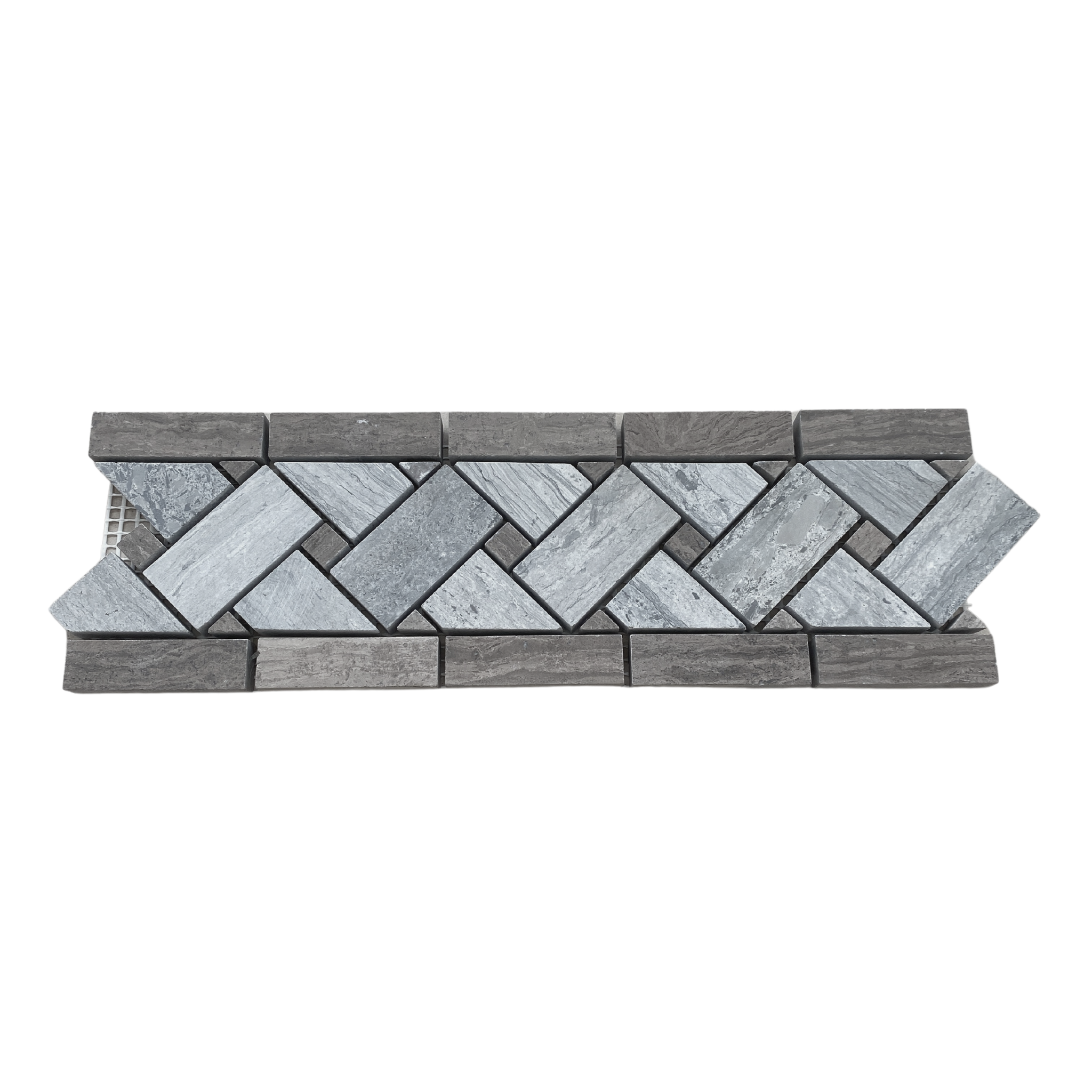 Milano Taupe Gray Marble Basketweave Border for Wall or Floor Application| Marble Border Tile| Brown Marble Mosaic Border| Decorative Marble Border| Bathroom Border Tile| Kitchen Border Tile All Marble Tiles