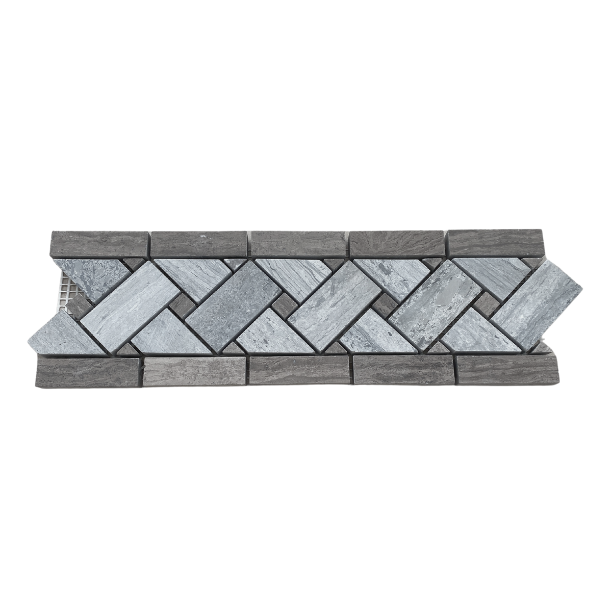 Milano Taupe Gray Marble Basketweave Border All Marble Tiles