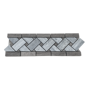 Milano Taupe Gray Marble Basketweave Border for Wall or Floor Application| Marble Border Tile| Brown Marble Mosaic Border| Decorative Marble Border| Bathroom Border Tile| Kitchen Border Tile All Marble Tiles