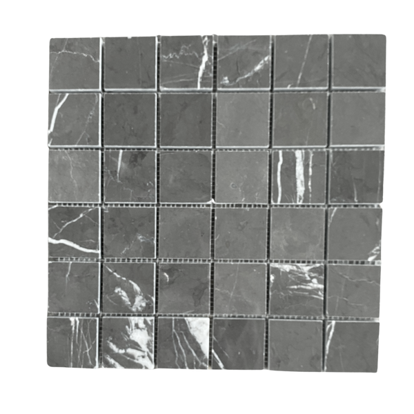 Graphite Marble Mosaic Square Polished Tile| Luxurious Wall & Floor Home Décor| Timeless Elegance| Ideal for Kitchens & Bathrooms| High-Quality Design All Marble Tiles