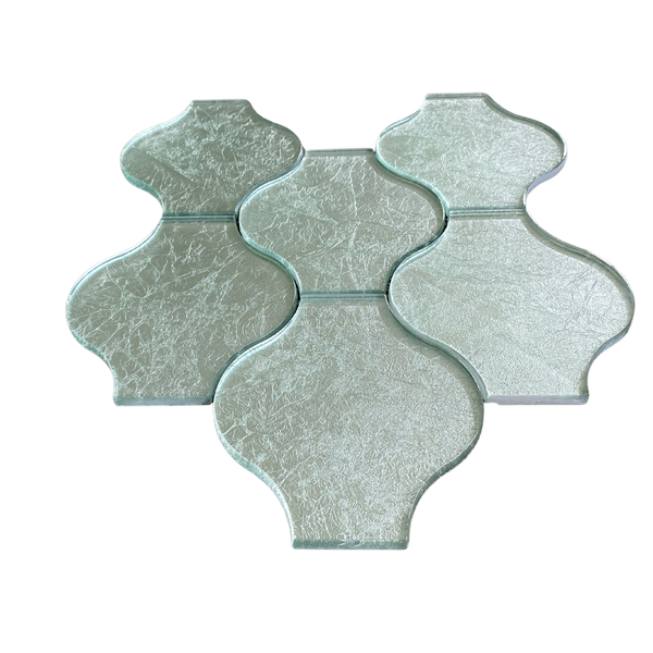 Lanterna Waterjet Mosaic Silver Clear Glass Tile Polished| Sleek Wall Backsplash| Modern Design| Perfect for Kitchens & Bathrooms| Sophisticated & Luxurious All Marble Tiles