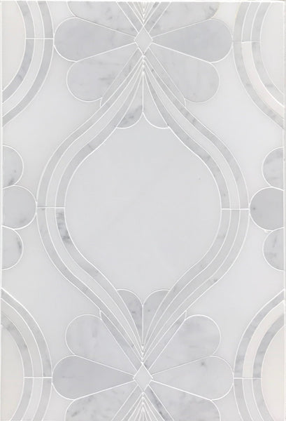 Pumpkin Waterjet Mosaic Tile for Kitchen Backsplash| White Mosaic Tile| Bathroom Tile| Accent Mosaic| White Marble Tile| Shower Floor| Luxury Tile All Marble Tiles