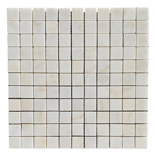 Calacatta Sugar White Marble 1x1 Square Marble Mosaic Tile Polished for Shower Floor | Shower Wall | Kitchen Backsplash | Floor Tile | Wall Tile | Kitchen Floor All Marble Tiles