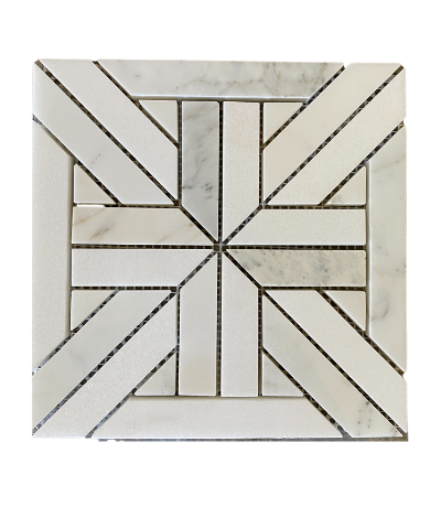 Karo Waterjet Mosaic With Dolomite & Palissandro Polished All Marble Tiles