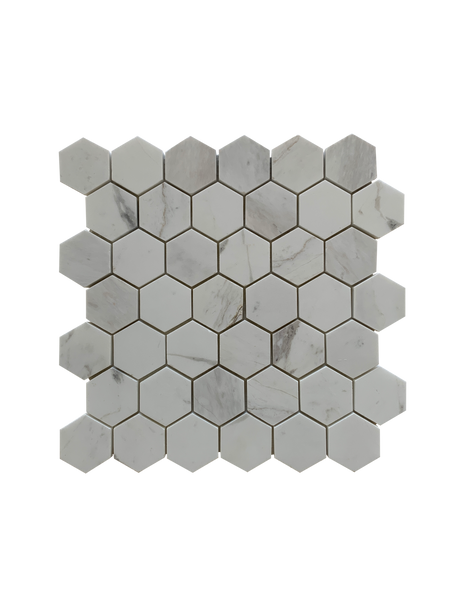 Volakas Marble Mosaic Polished Hexagon 2"x2" All Marble Tiles