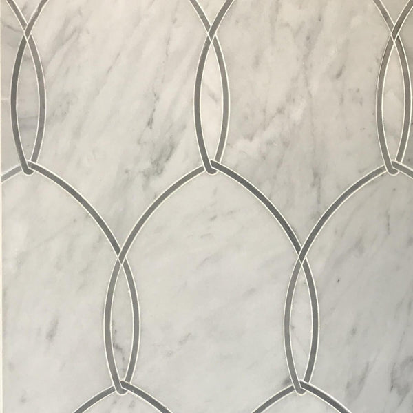 Gentle Net Waterjet Mosaic Bianco Carrara All Marble Tiles