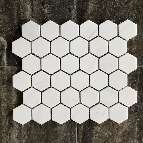 Dolomite Hexagon 2" Polished Mosaic All Marble Tiles