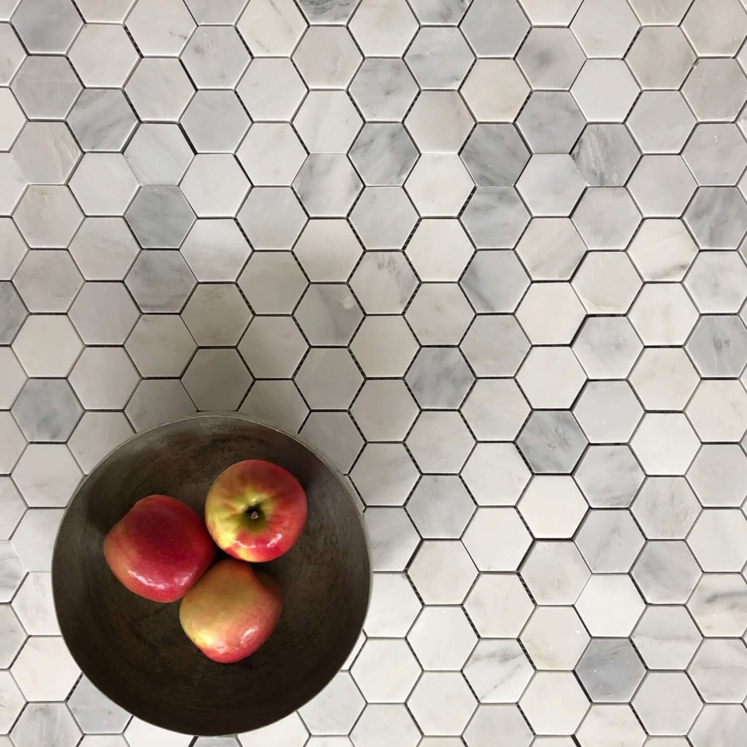 Arabescato Carrara Marble 2" Hexagon Honed Backsplash Tile| Kitchen Mosaic| Wall and Floor Mosaic| Bathroom Mosaic| Shower Mosaic Tile| Shower Floor Mosaic All Marble Tiles