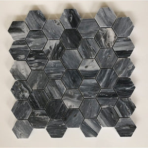 Bardiglio Hexagon 2" Polished Mosaic All Marble Tiles