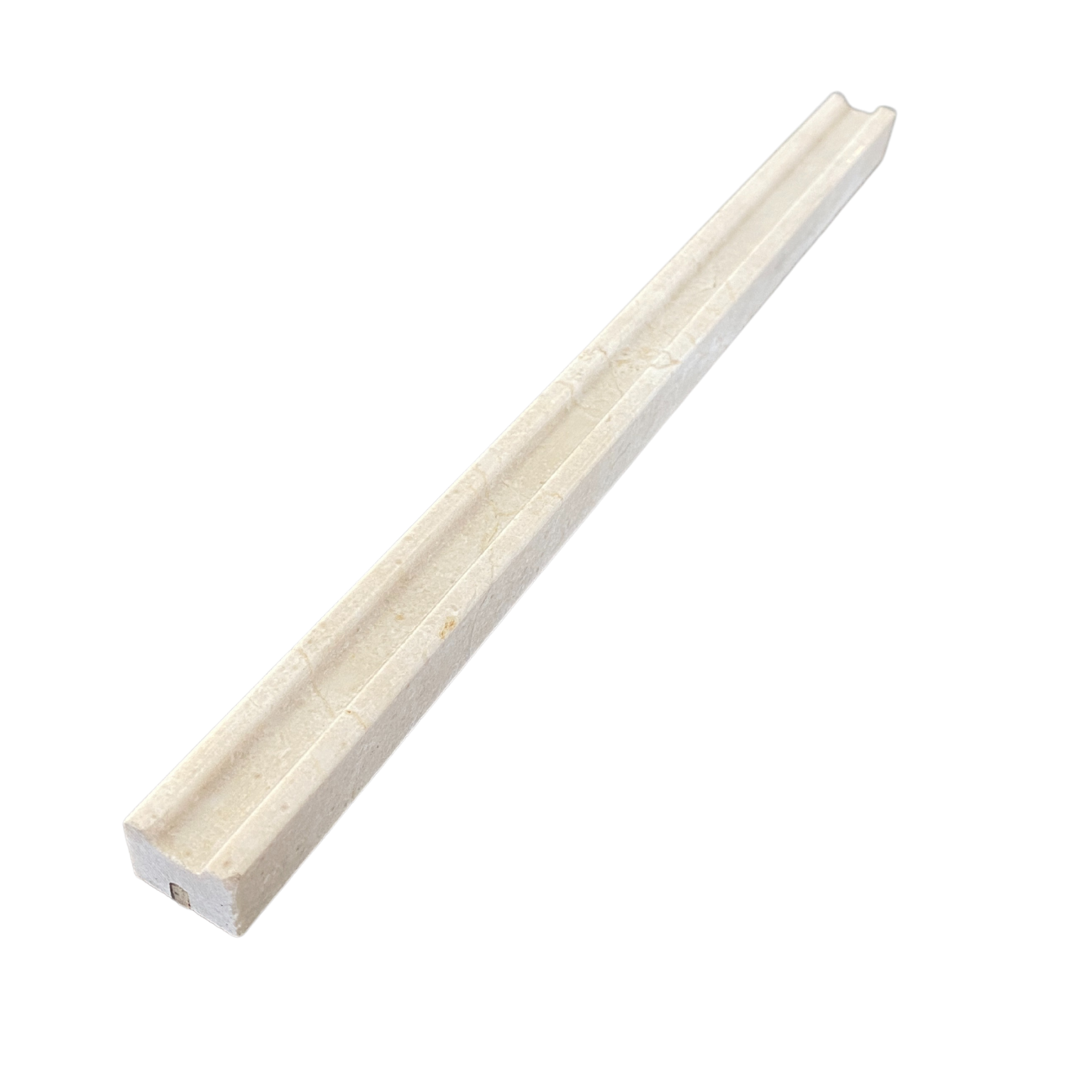 Crema Marfil polished Penna Pencil Molding Trim| Beige Marble Pencil Molding| Crema Marfil Trim Piece| Beige Marble Trim| Crema Marfil Finishing piece| Marble Liner Pencil All Marble Tiles