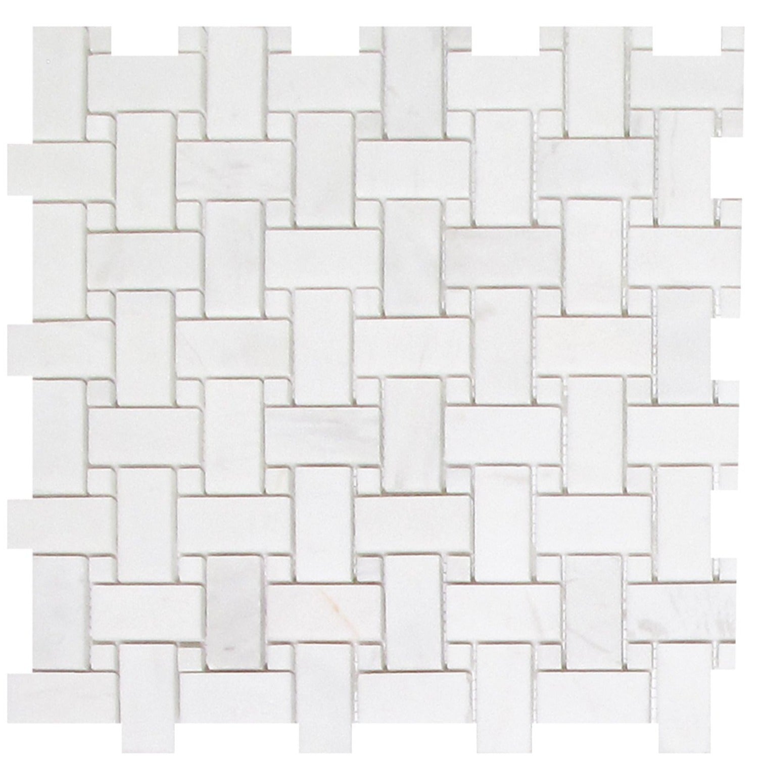 Dolomite Basketweave With Dolomite Dot Mosaic Polished All Marble Tiles