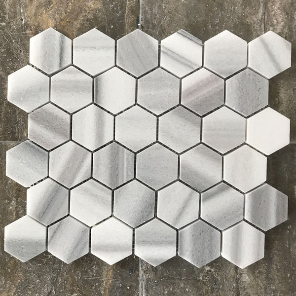 Equator Hexagon 2" Polished Mosaic All Marble Tiles